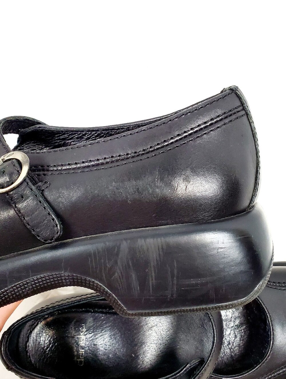 Dansko Chunky Black Leather Platform Mary Jane Shoe - Picture 10 of 11